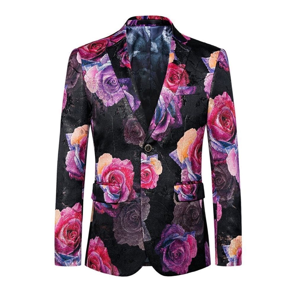 Men’s Jacquard Single Breasted Slim Fitted Suit Blazer Size NWT